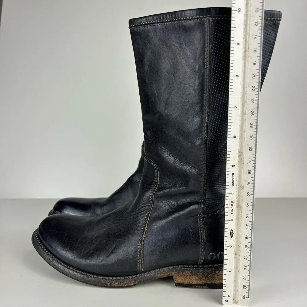 BED STU ANNETTE MOTO COMBAT DISTRESSED MID CALF LEATHER BOOTS SIZE 7 - Picture 6 of 10